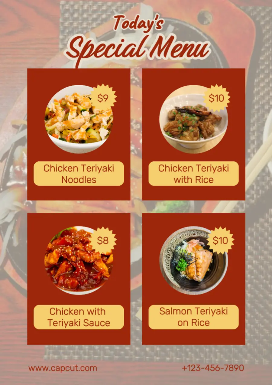 Non marketing today s special menu capcut template
